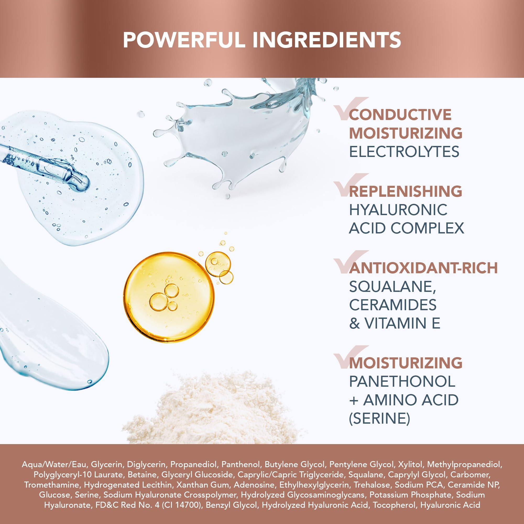 FOREO label detail showing key ingredients and clean-formula reassurance for users