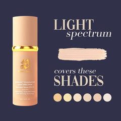 Forever Bloom arm swatch demonstrating color‑mimic blend that adapts to light skin undertones