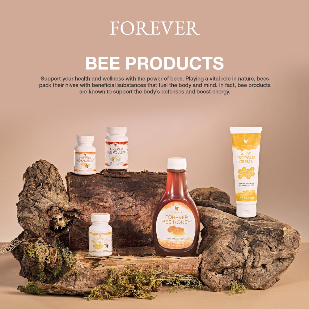 Forever Living jar on bathroom shelf in lifestyle setting showing everyday routine benefit