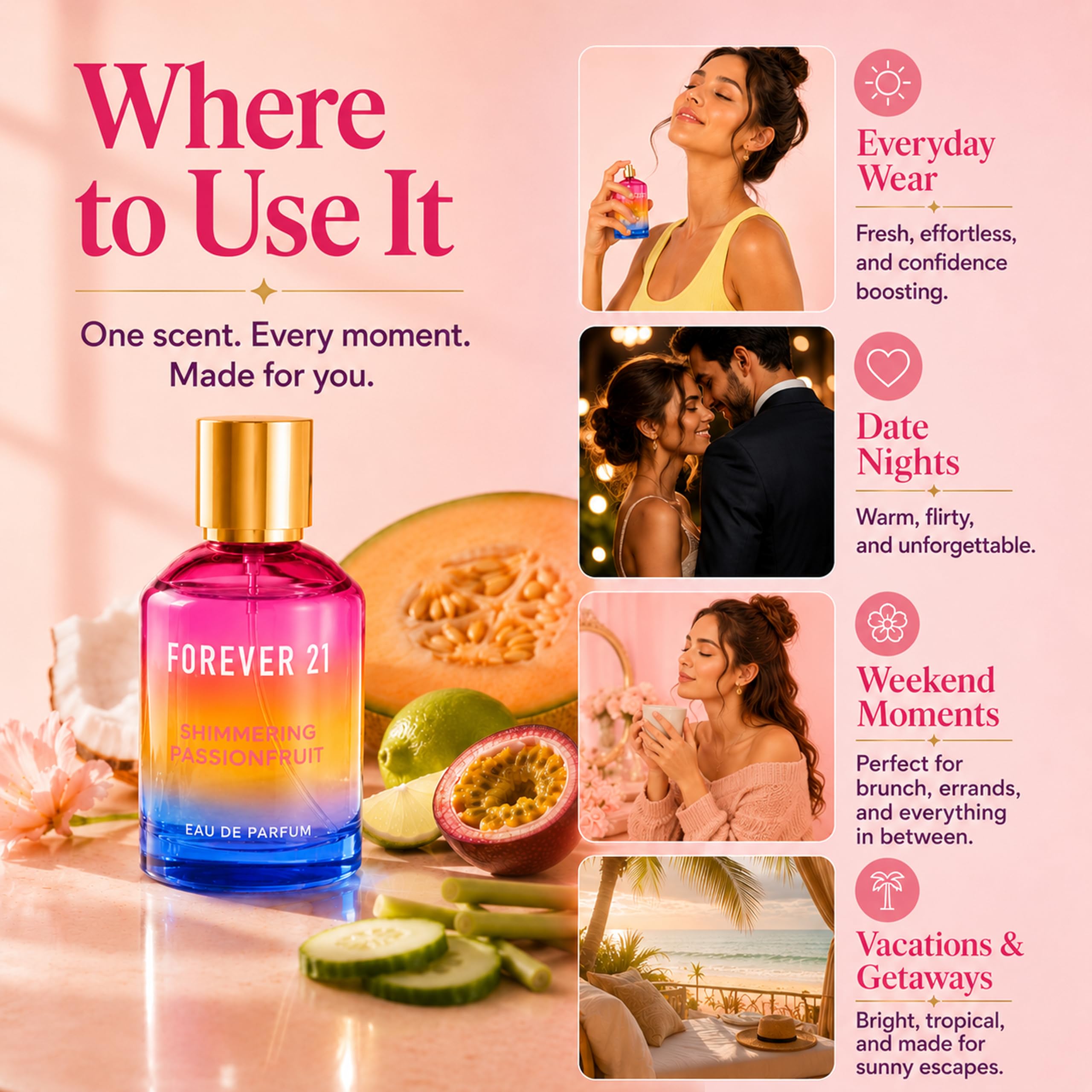 Forever 21 close-up of label emphasizing brand and clear ingredient cues