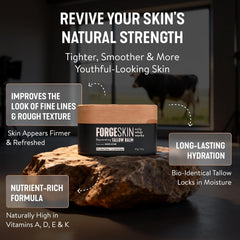 Forge Skin balm being applied to cheek demonstrating lasting hydration benefit