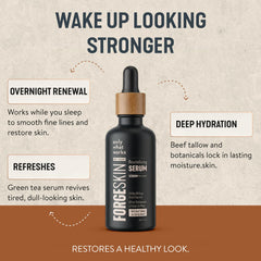 Forge Skin label close-up highlighting ingredients list and transparency benefit