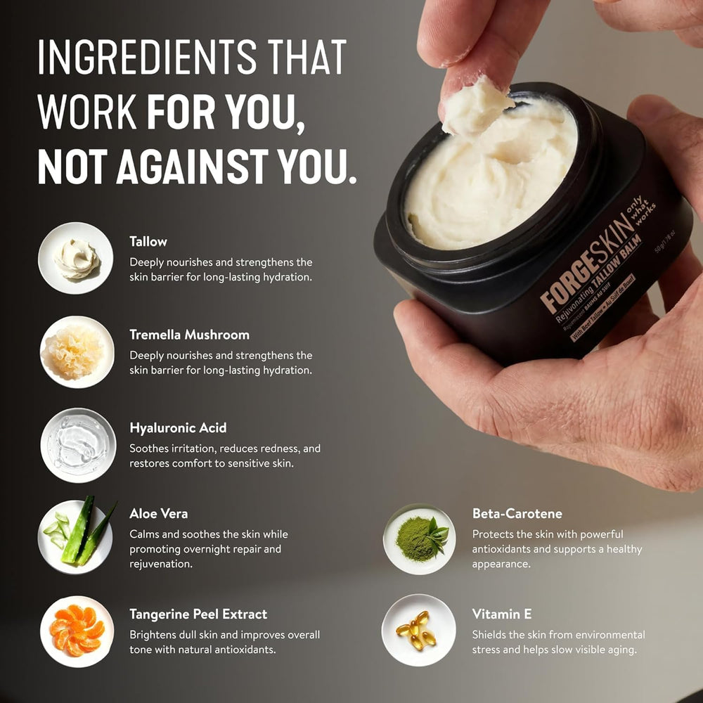 Forge Skin open jar texture close-up highlighting smooth absorption benefit