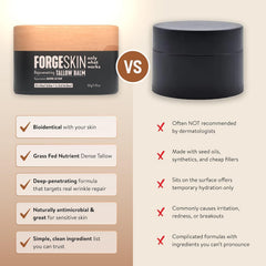 Forge Skin under-eye application showing reduced puffiness appearance benefit