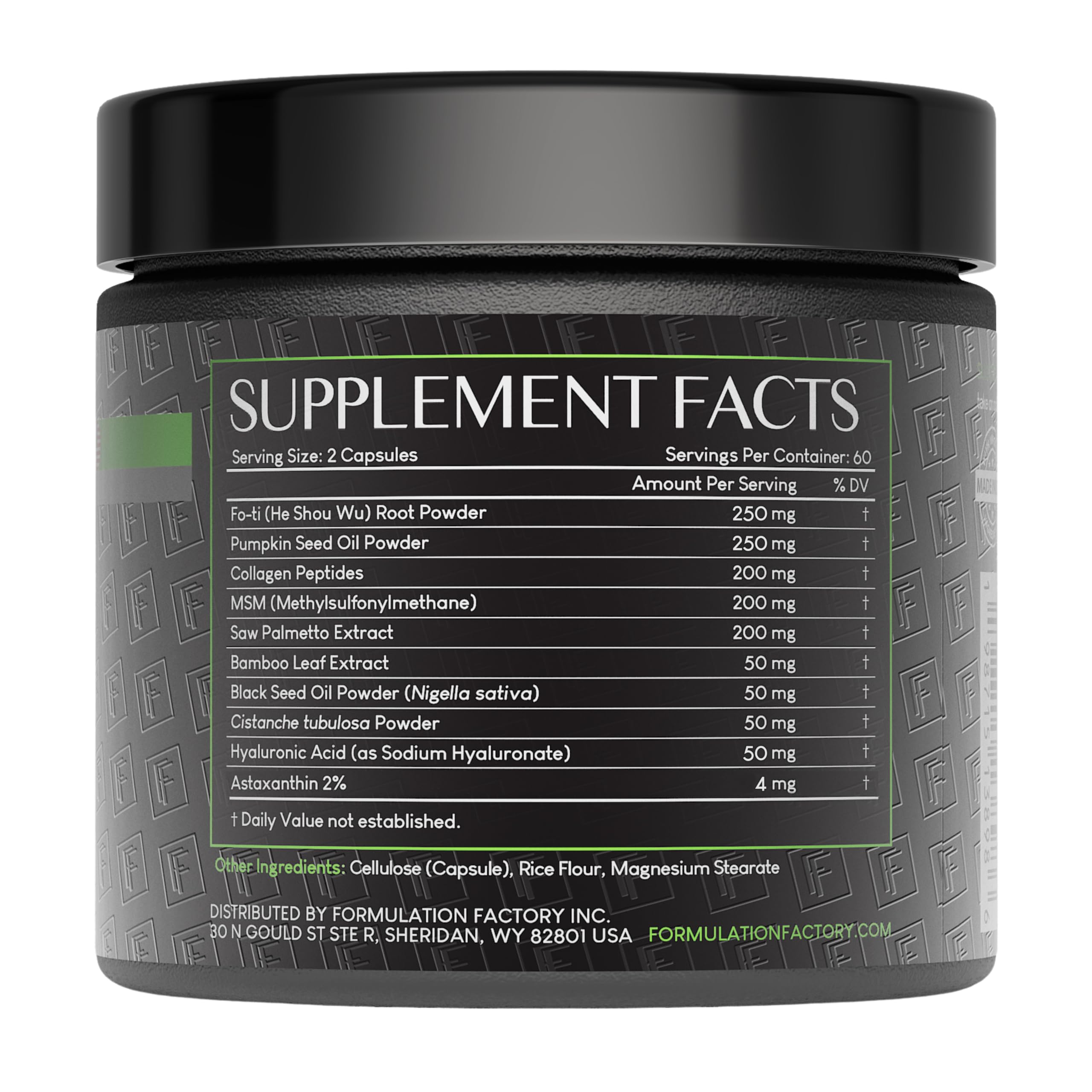 Formulation Factory capsule close-up highlighting smooth texture and potency