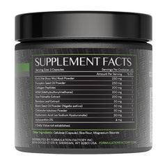 Formulation Factory capsule close-up highlighting smooth texture and potency