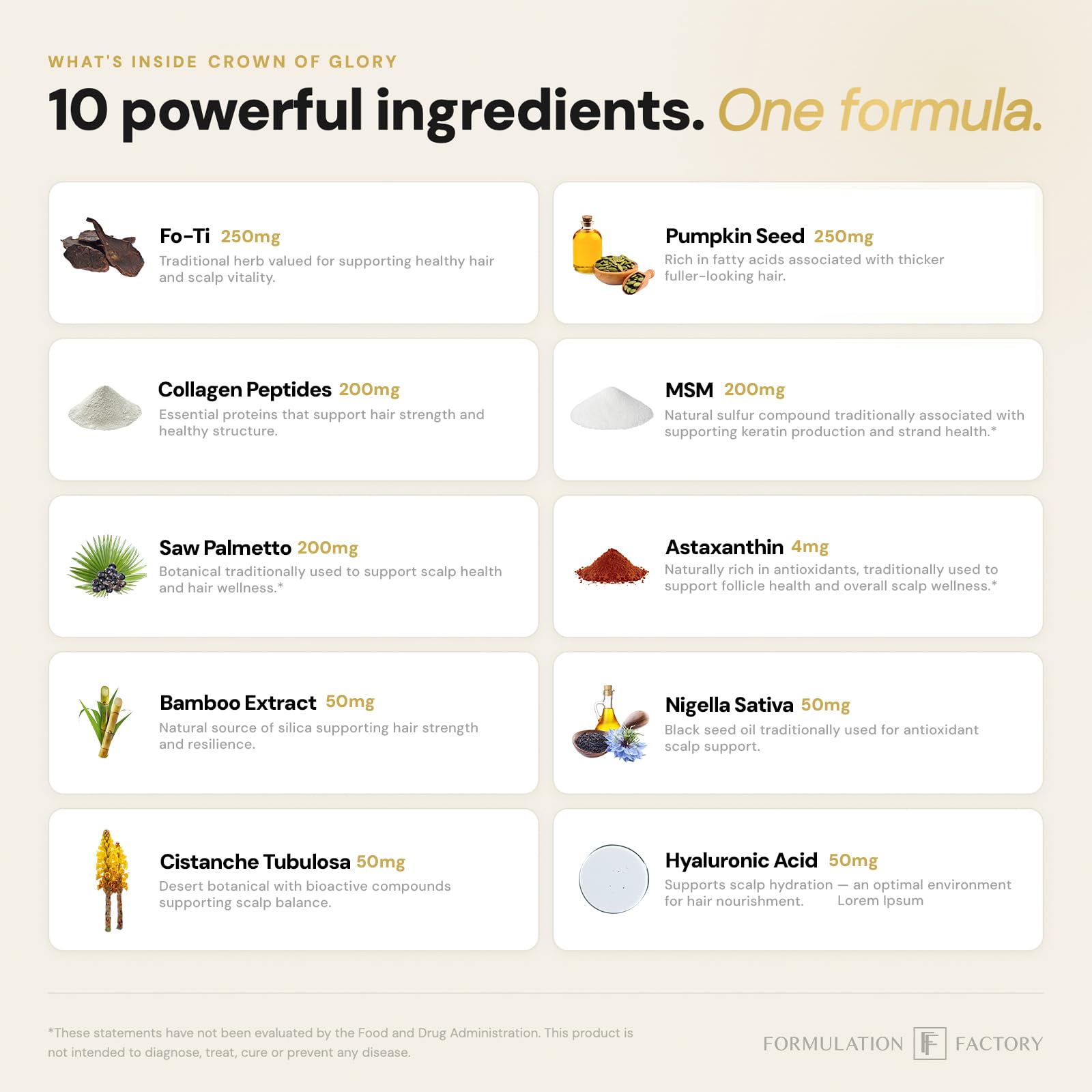Formulation Factory clear label close-up showing ingredient transparency