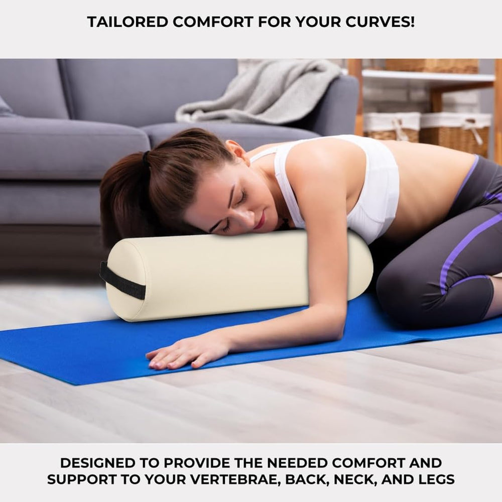 ForPro bolster next to a hand for scale showing compact 26 inch portable size