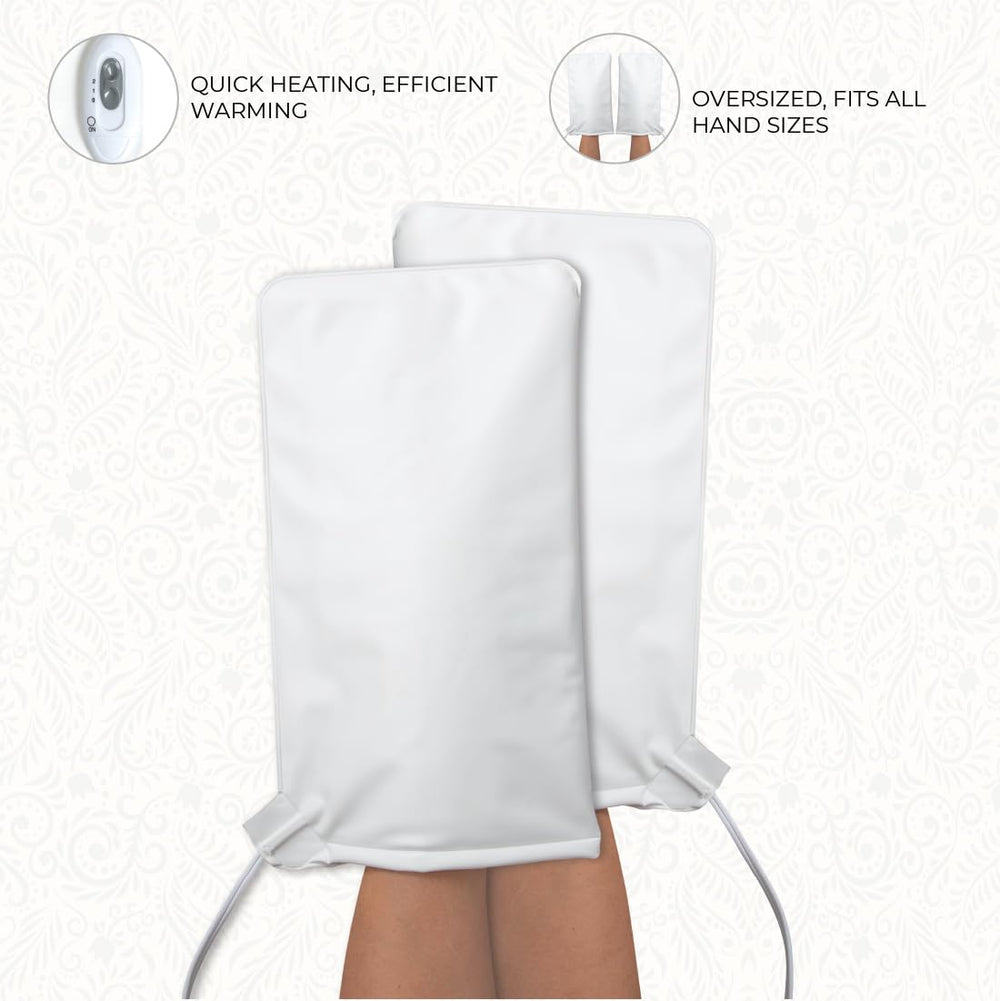 ForPro heated mitts in use at a salon applying warmth to enhance treatments