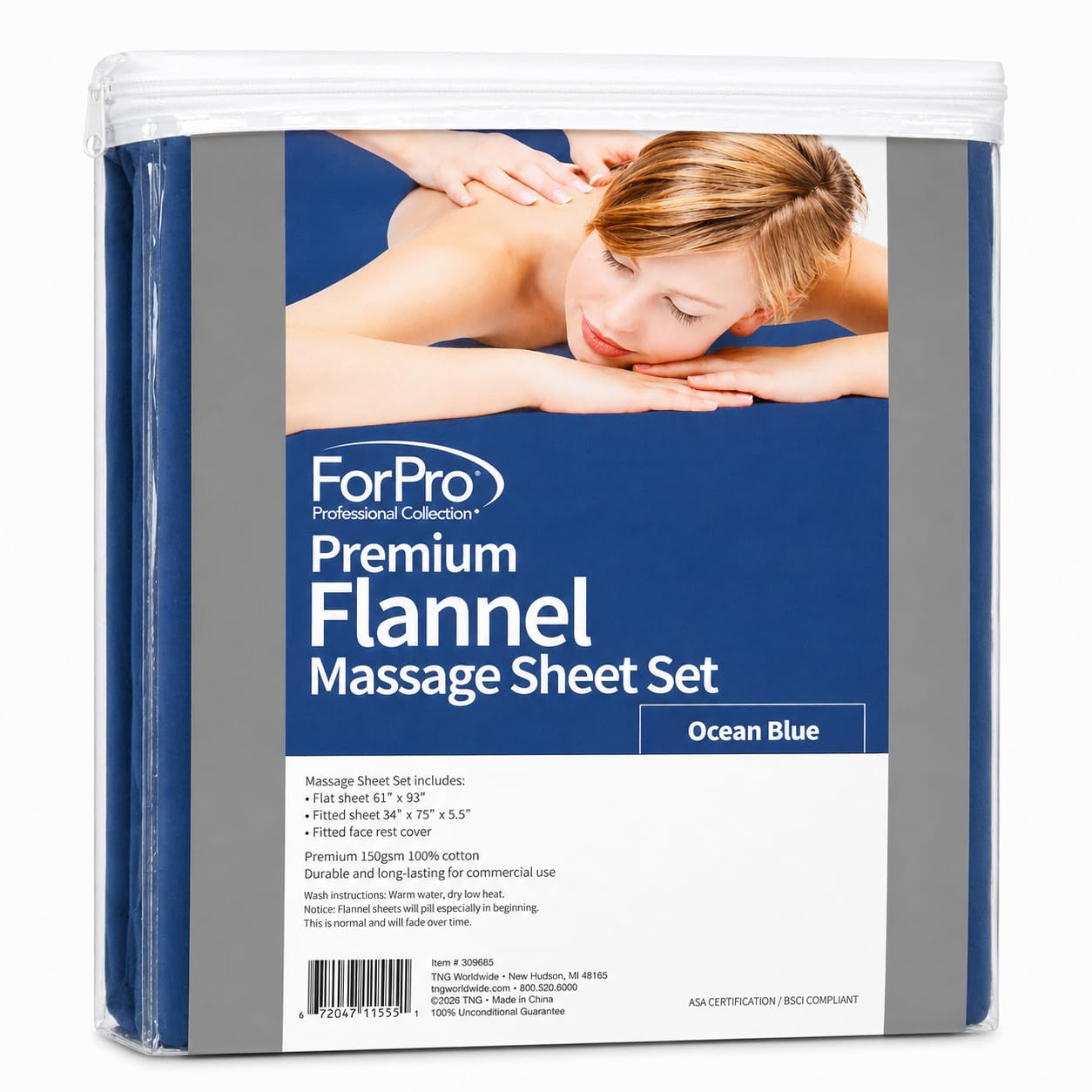 ForPro fitted sheet on massage table demonstrating snug fit and stability