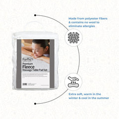 ForPro pad secured on massage table showing reinforced edges and straps