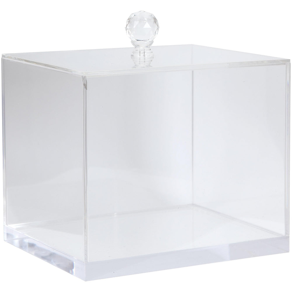 ForPro front view of clear acrylic holder showing neat towel storage benefit