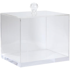 ForPro front view of clear acrylic holder showing neat towel storage benefit