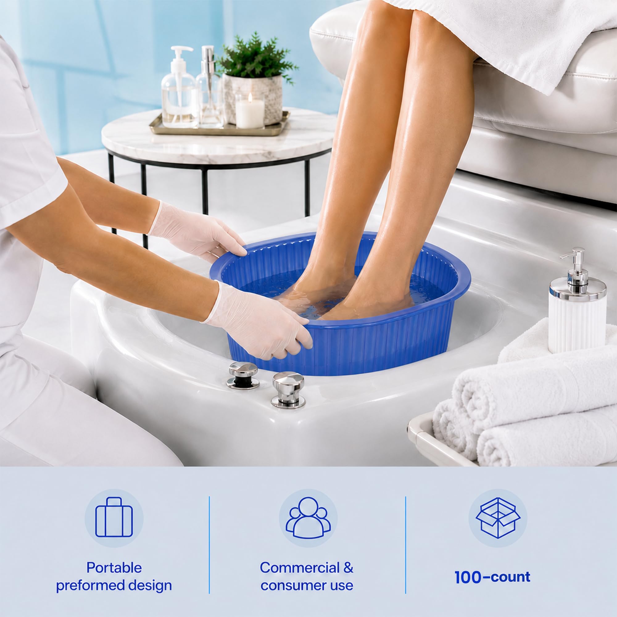 ForPro salon lifestyle setup with foot spa showing efficient workflow benefit