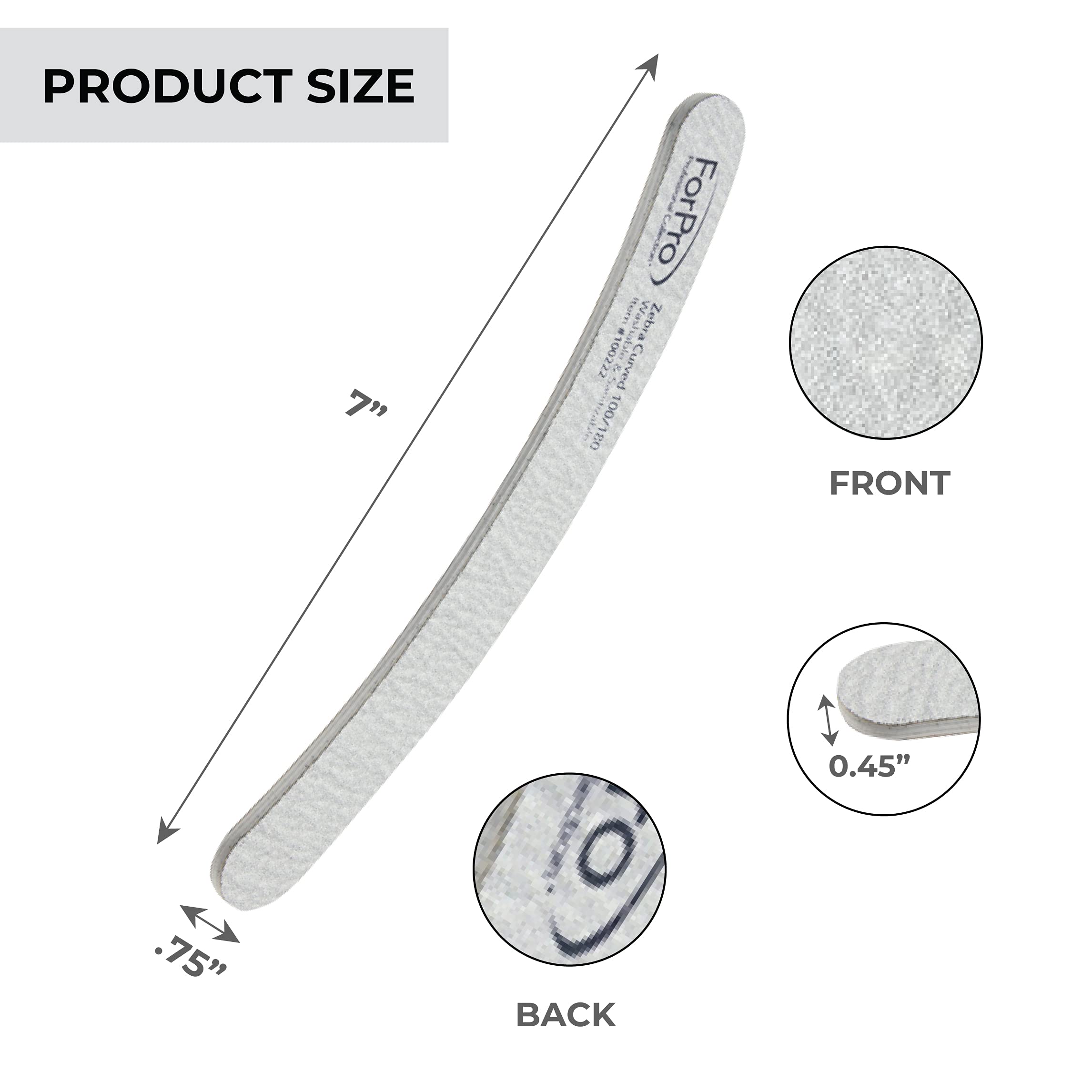 ForPro Zebra curved edge detail illustrating ergonomic nail contouring