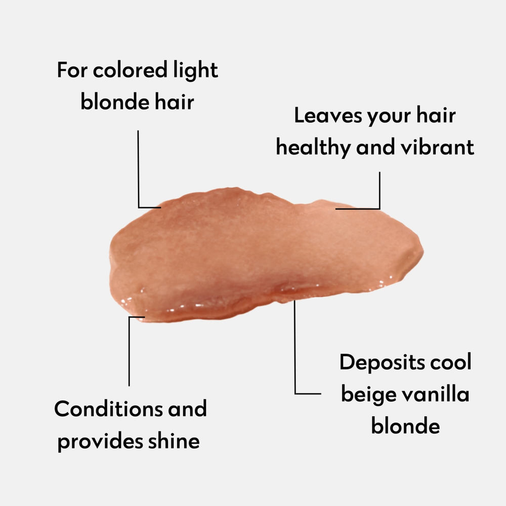 FOUR REASONS before and after blonde photo showing reduced brassiness and shine