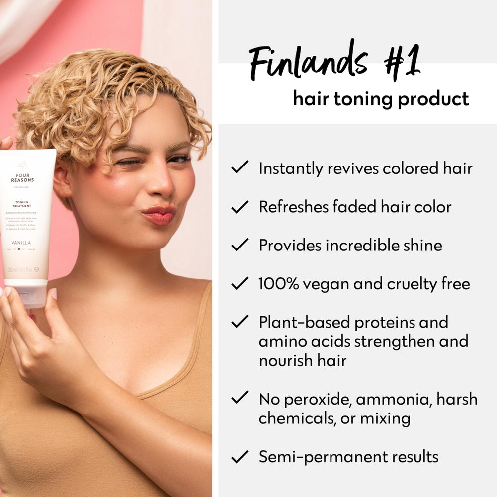 FOUR REASONS ingredient label close-up showing plant proteins for stronger hair