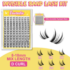 Fowendia display of 8–18mm lengths illustrating graduated lash lift benefit