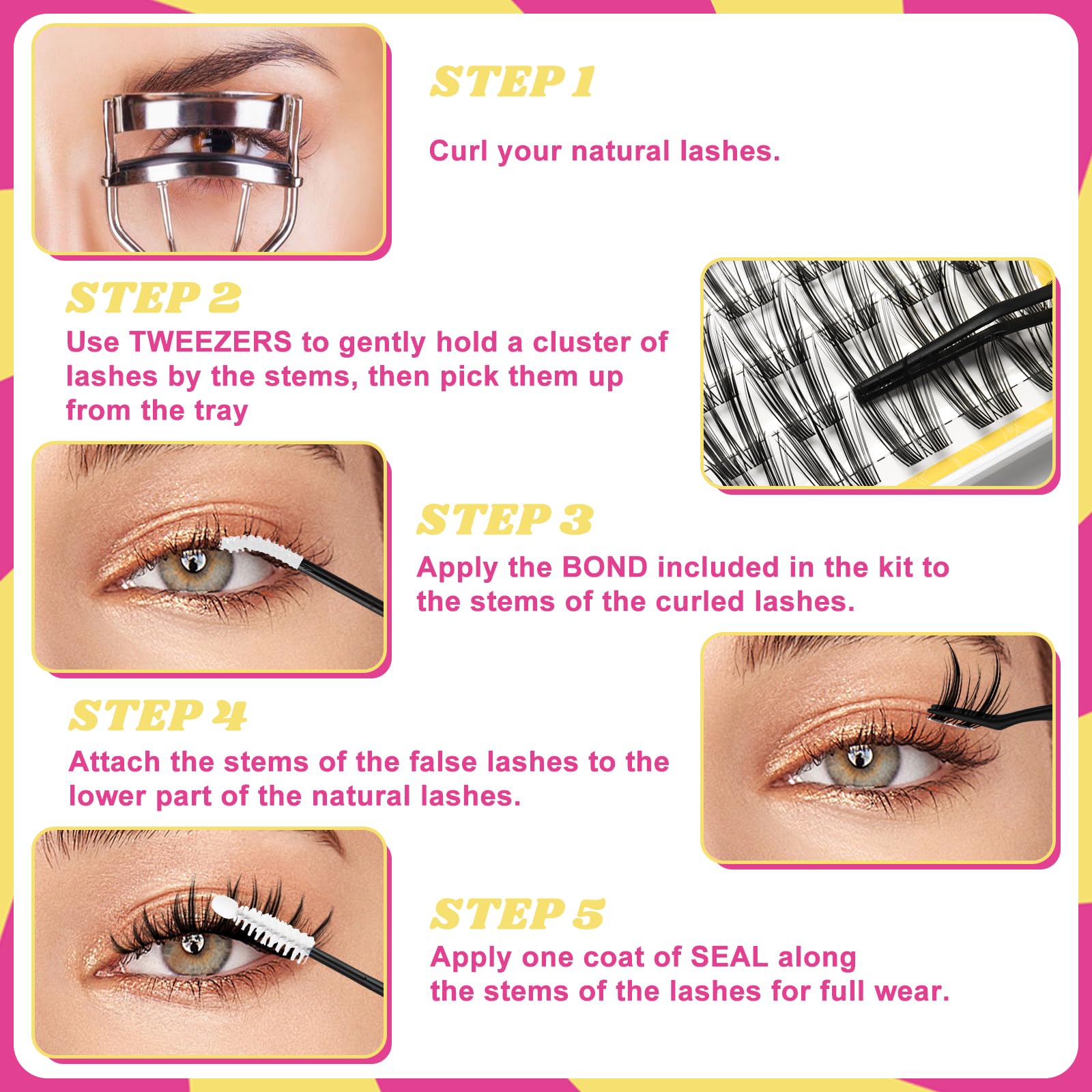 Fowendia tray with care tools showing reusable lashes and maintenance ease