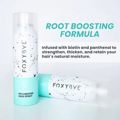 FoxyBae spray applying at roots for visible lift and fullness