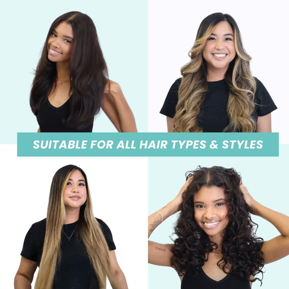 FoxyBae product beside styled high-volume hair for natural finish