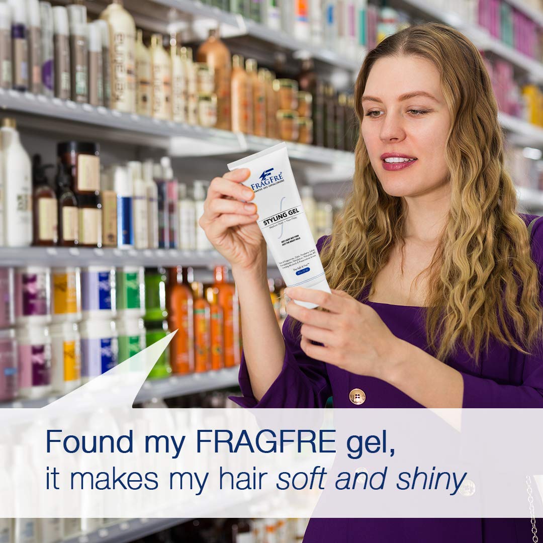 FRAGFRE application on damp hair demonstrates easy styling control