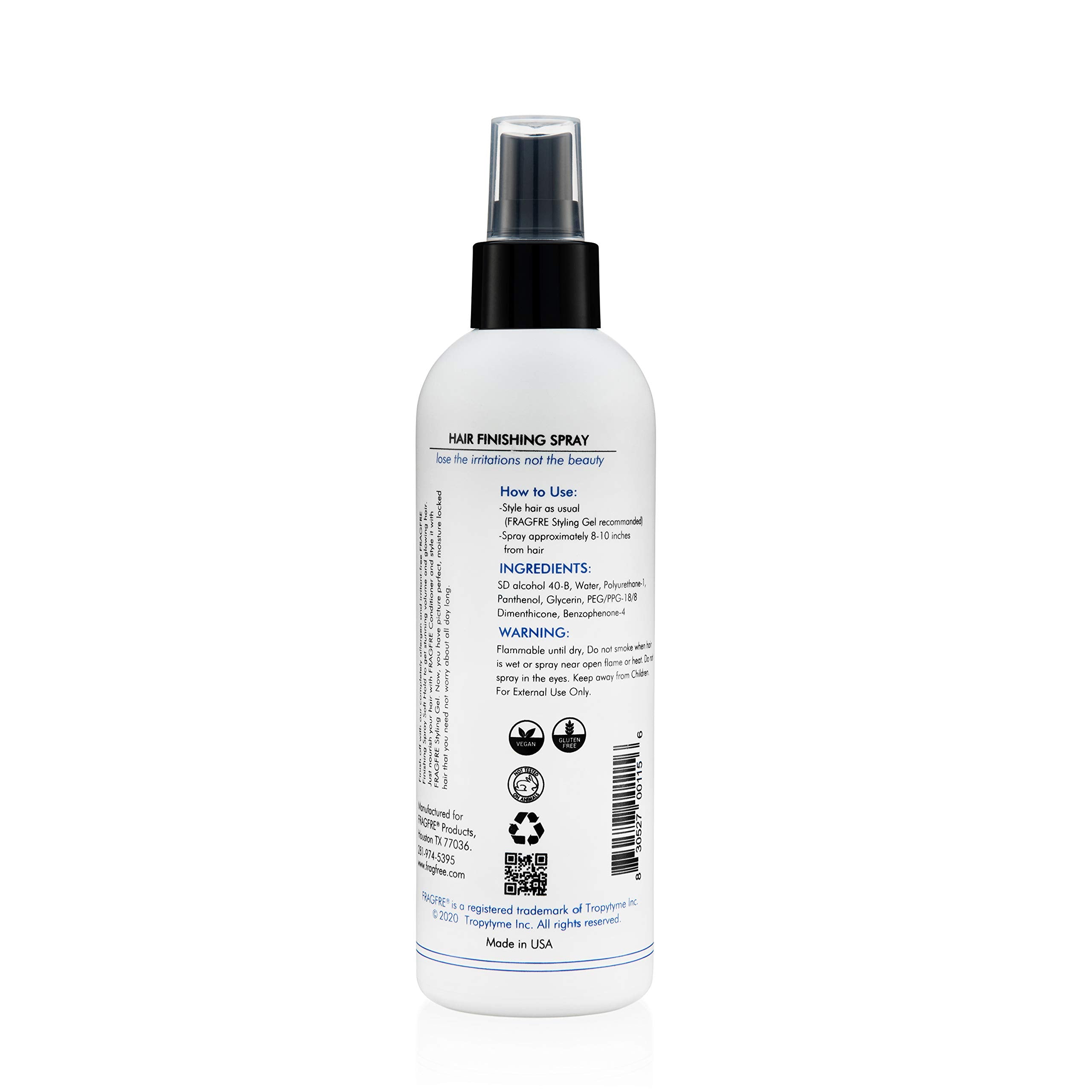 FRAGFRE ingredient label close-up emphasizing fragrance-free and hypoallergenic benefits