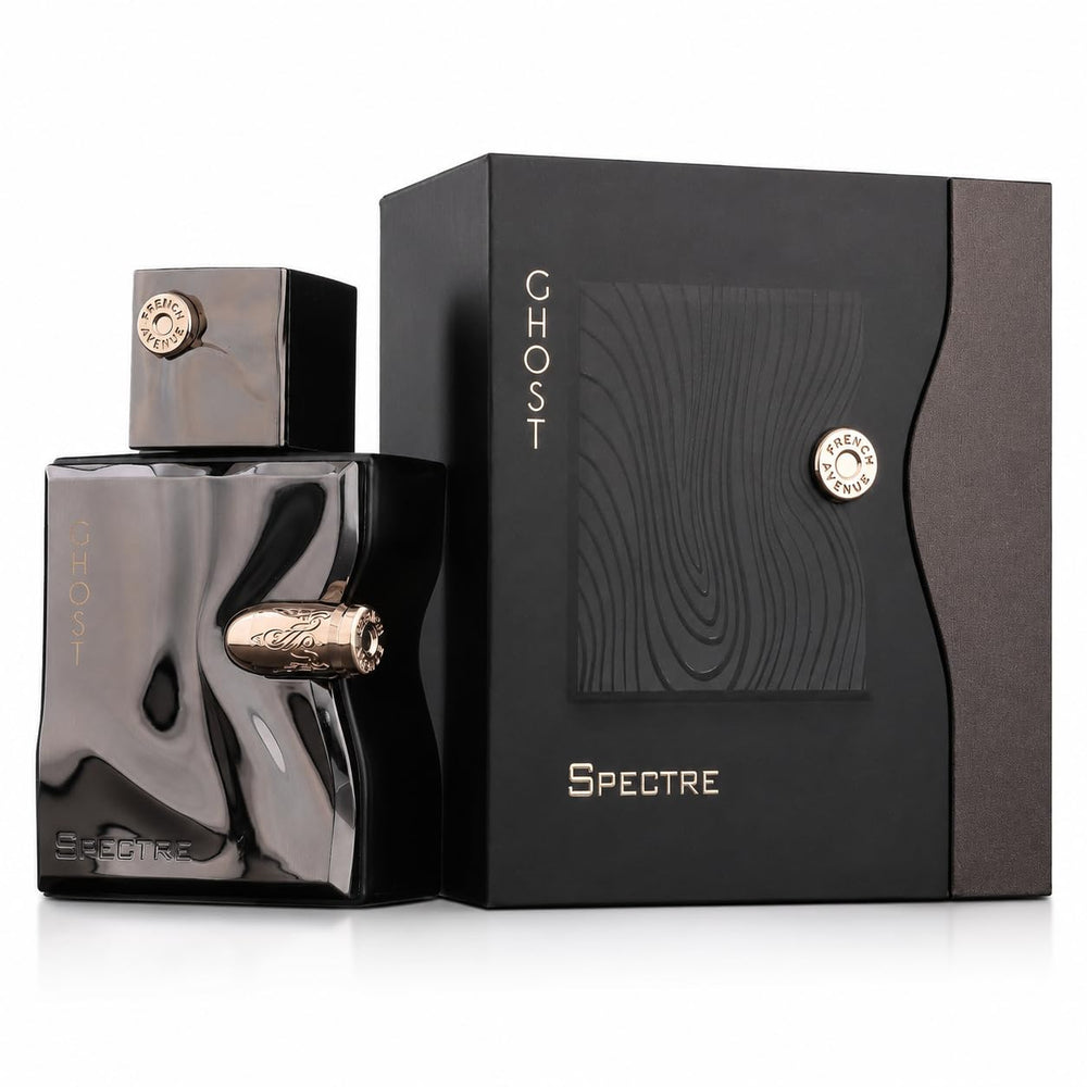 Fragrance World Spectre Ghost front packaging showing elegant bottle and branding benefit: gift-ready presentation