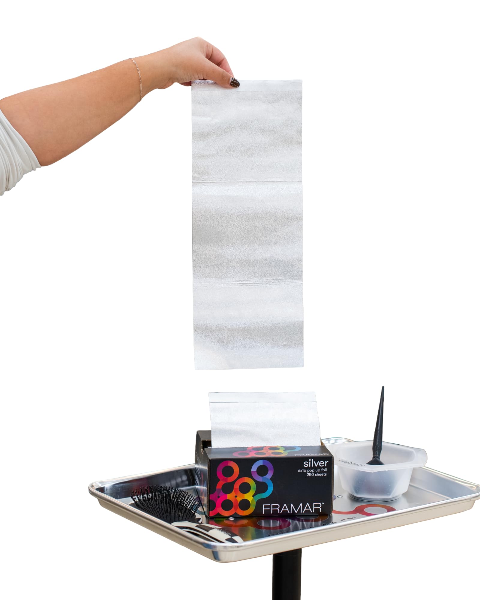 FRAMAR product label highlighting pre-cut pre-folded features and durability