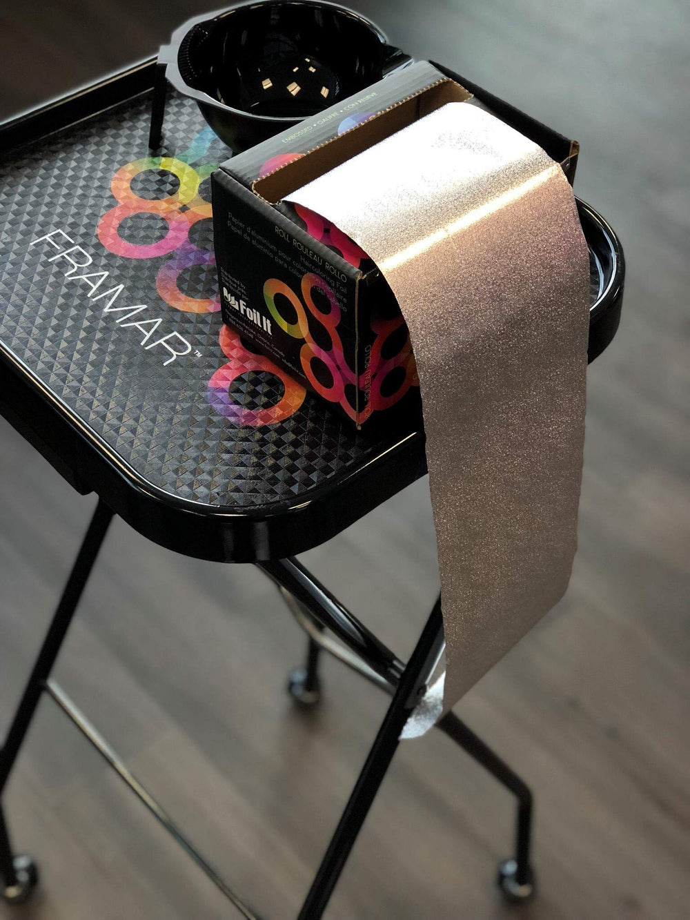 FRAMAR foil in salon setting showing efficiency and organized station