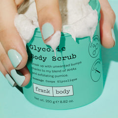 frank body pumice grit detail highlighting physical exfoliation benefit