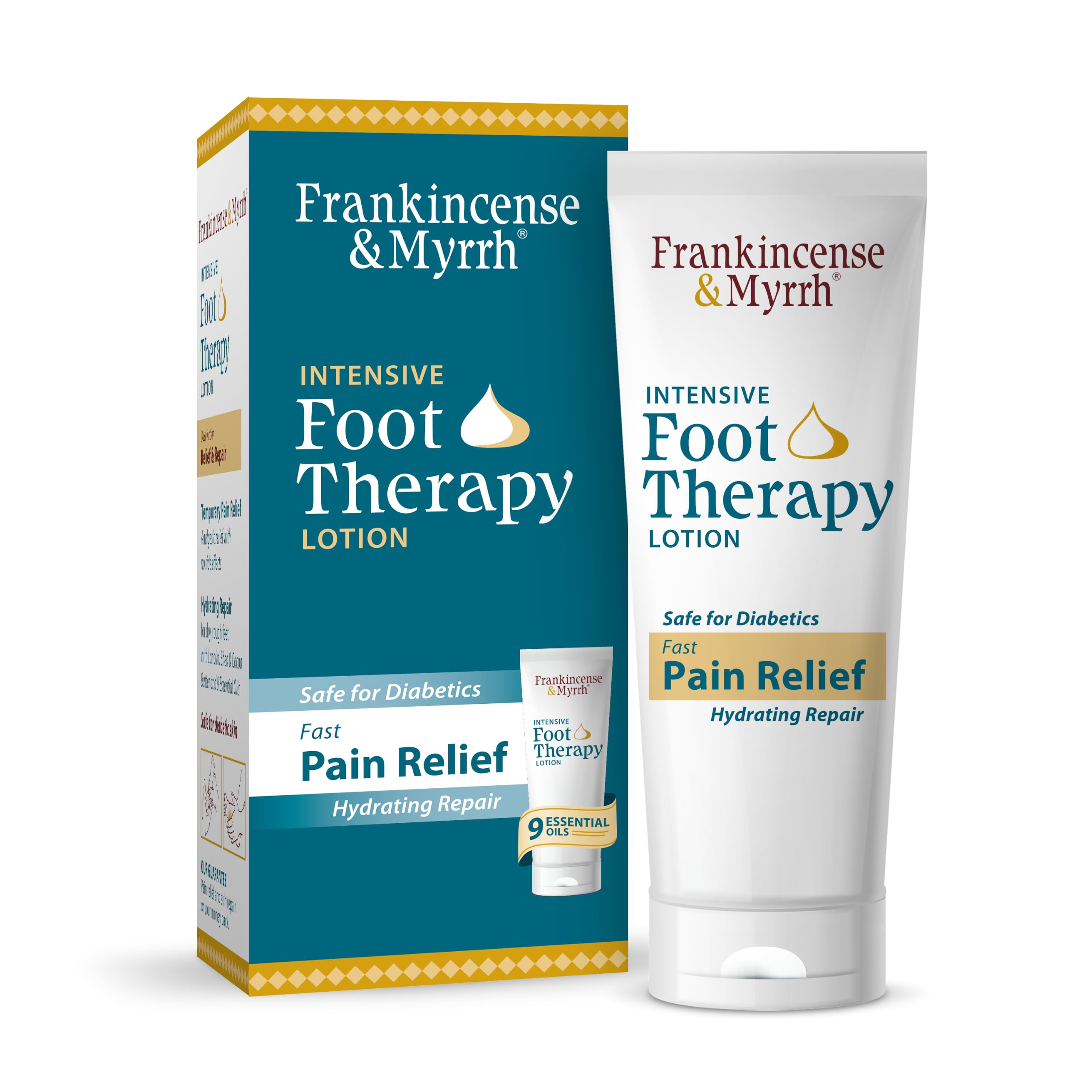 FRANKINCENSE & MYRRH front label showing product name and size for quick identification and trust