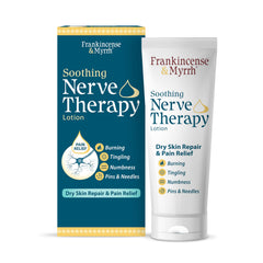 FRANKINCENSE & MYRRH front packaging showing 3oz tube and branding benefit relief