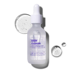 FRANKLY front view of Closer Serum bottle showing sleek packaging and brand