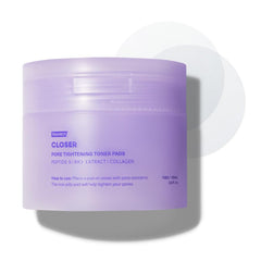 FRANKLY front package of 70 pore closer toner pads showing compact tub and label benefit