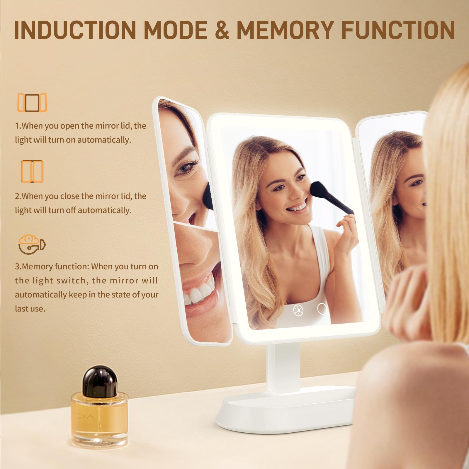 FRANO detached mirror in hand demonstrating thin carry convenience