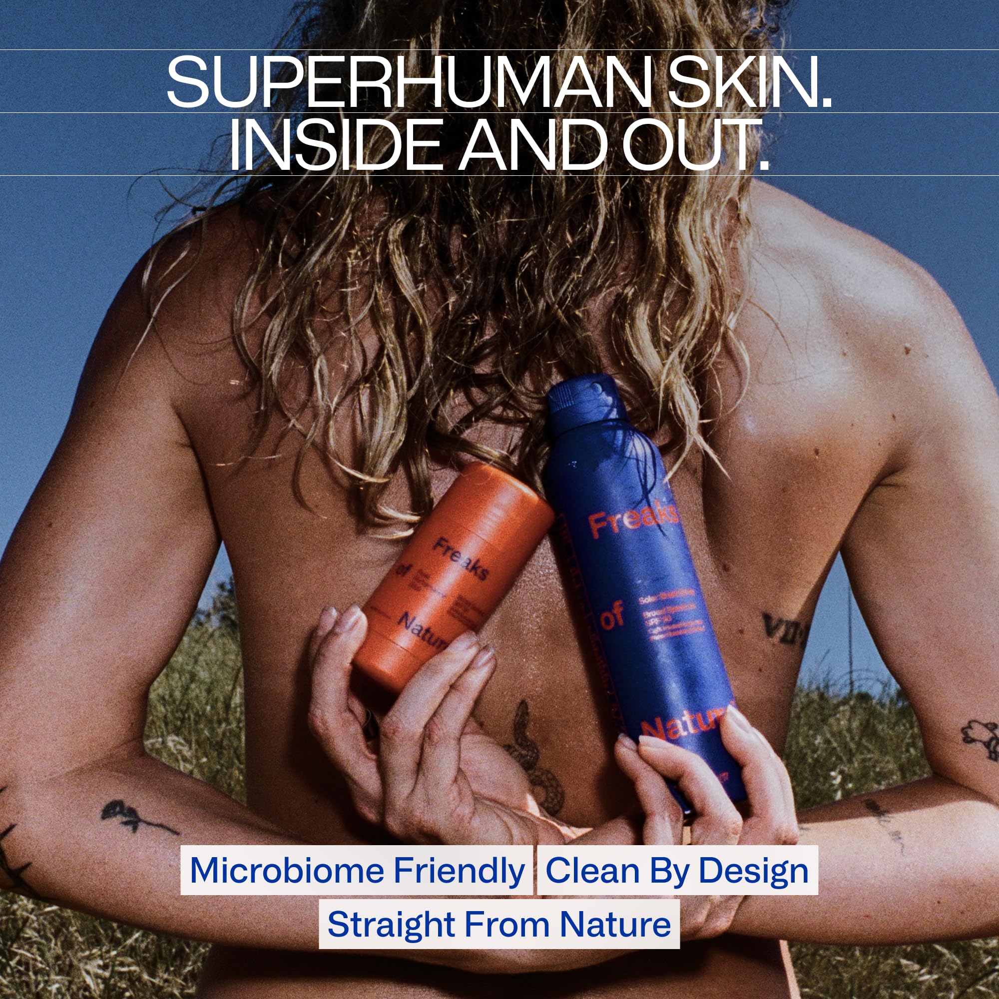 Freaks of Nature applying under sunscreen to show layering compatibility benefit