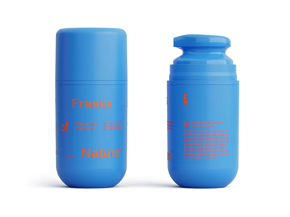 Freaks of Nature front packaging showing jar and brand, highlights travel-ready benefit