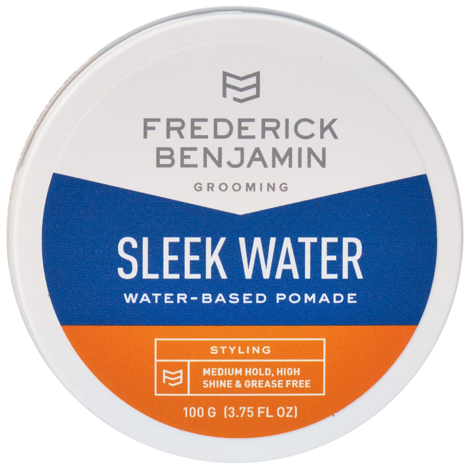 Frederick Benjamin front packaging showing clean, non-greasy pomade benefits