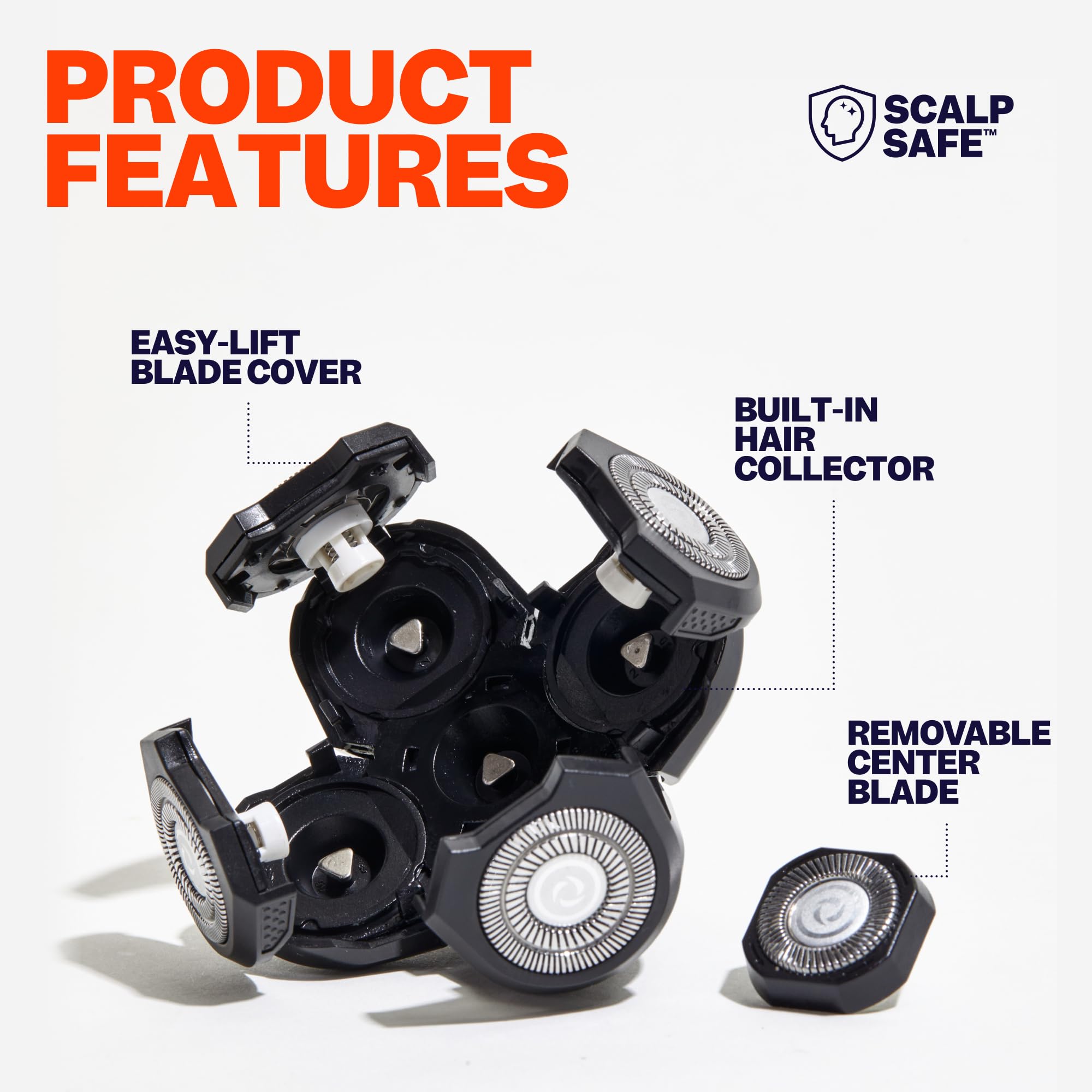 Freebird blade installed on FlexSeries shaver demonstrating secure fit and alignment