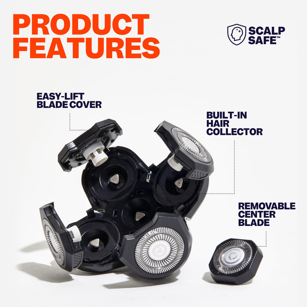 Freebird blade installed on FlexSeries shaver demonstrating secure fit and alignment