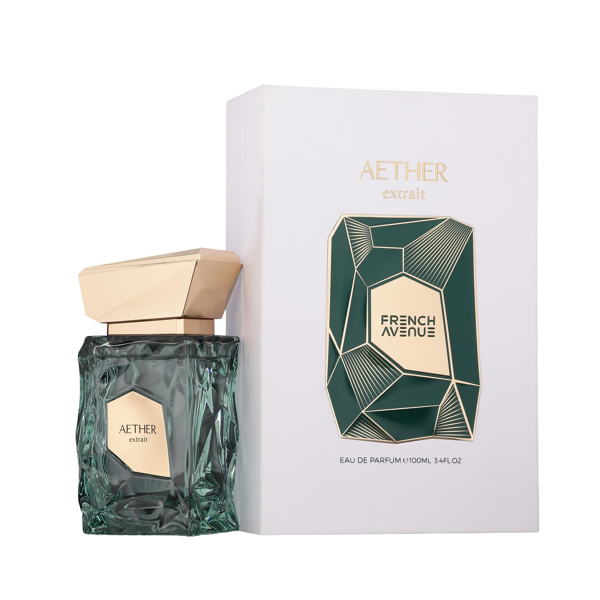 French Avenue Aether bottle held in hand to show 3.4 fl oz scale and travel practicality