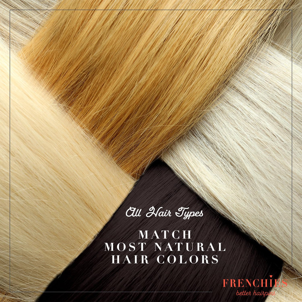 Frenchies pins blended into dark hair to stay discreet