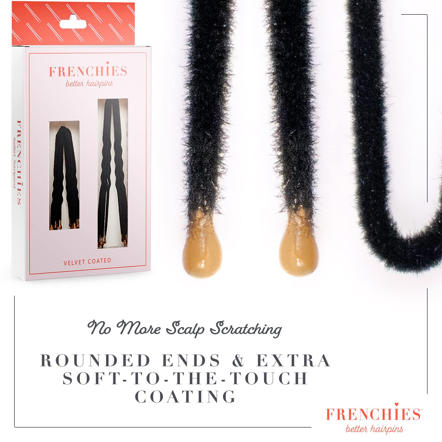 Frenchies rounded coated tips close-up reducing scalp pokes