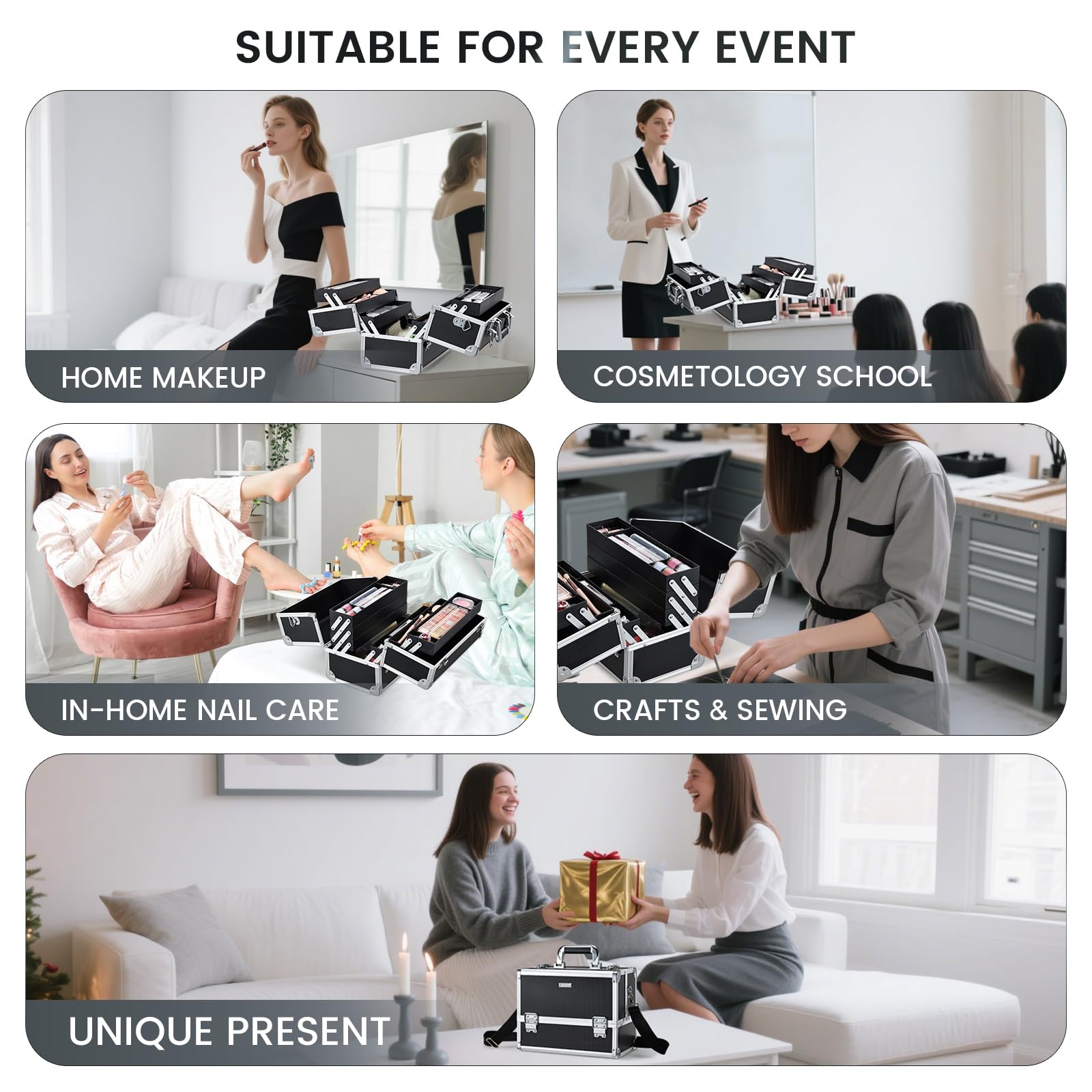 FRENESSA placed on luggage to illustrate travel-ready convenience and portability