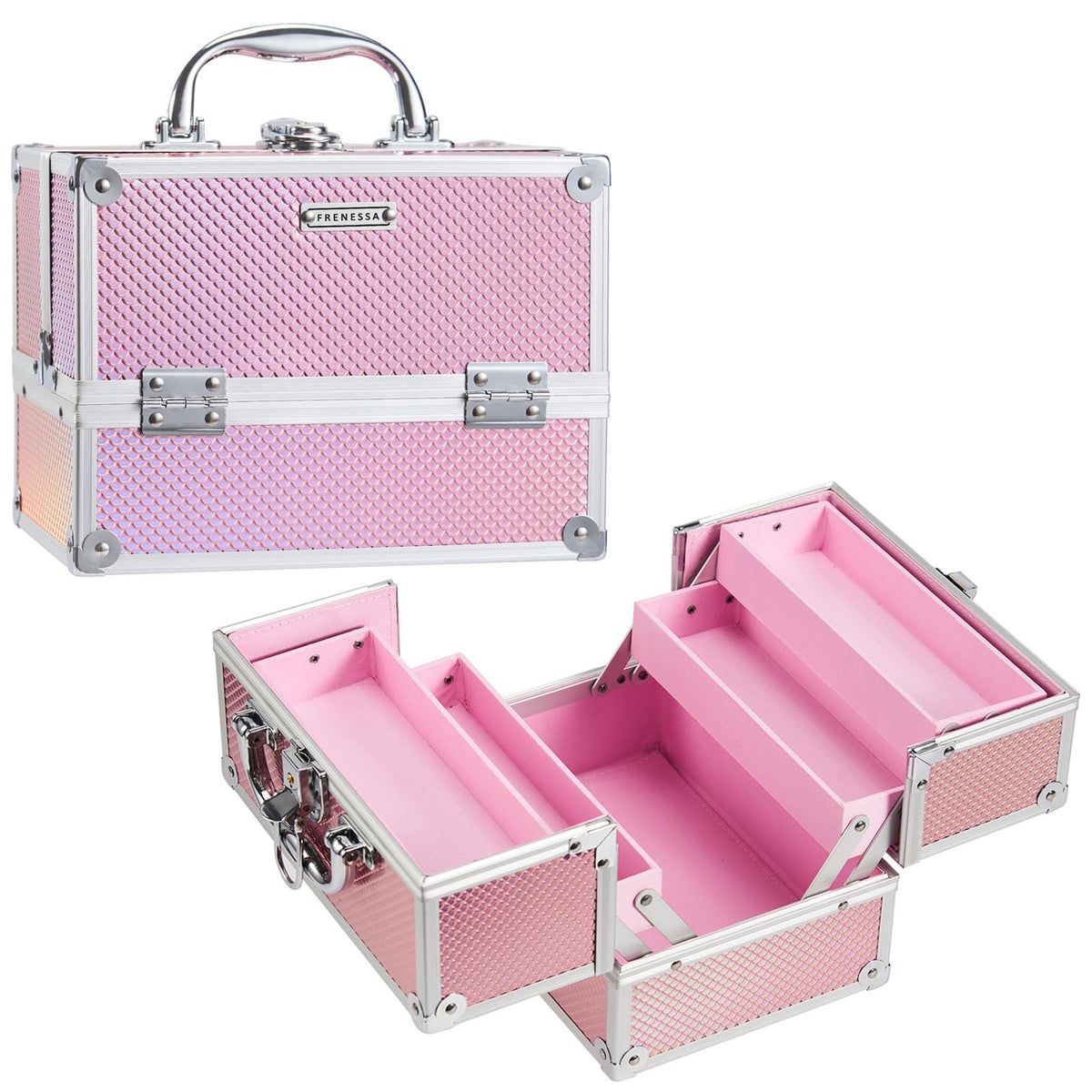 FRENESSA front view closed case showing compact portability and secure design