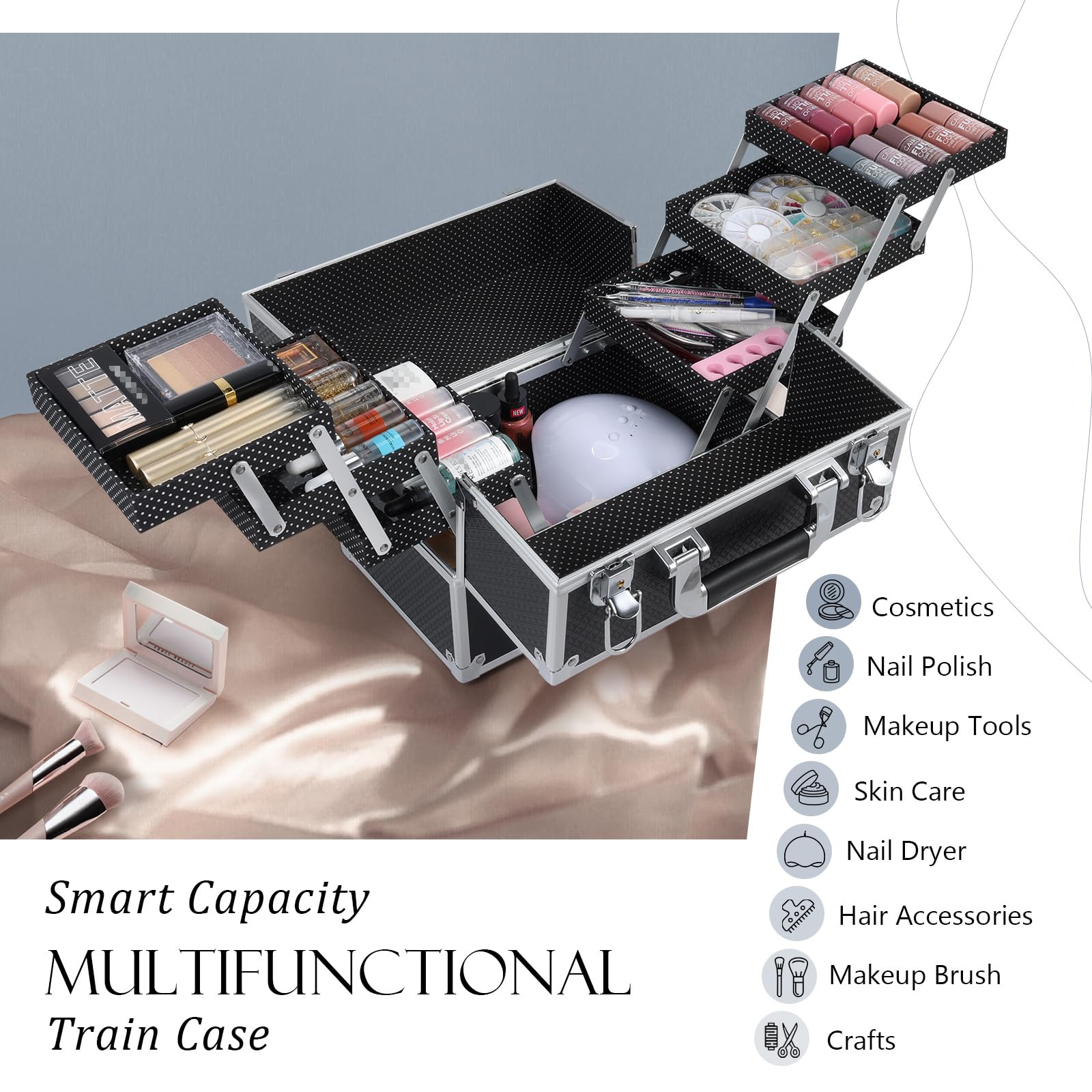FRENESSA open case displaying six-tier cantilever trays for quick access
