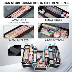 FRENESSA open cantilever trays displaying organized makeup for quick access and layout