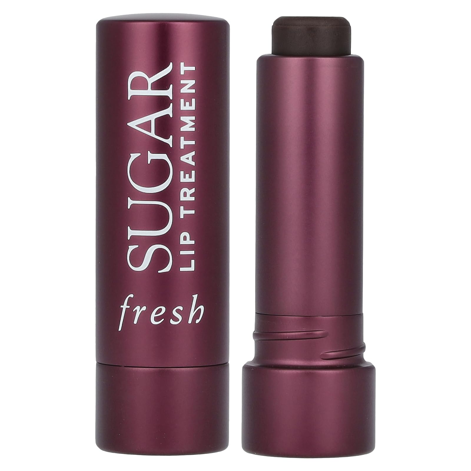 Fresh sugar lip treatment plum front tube showing packaging and shade benefit