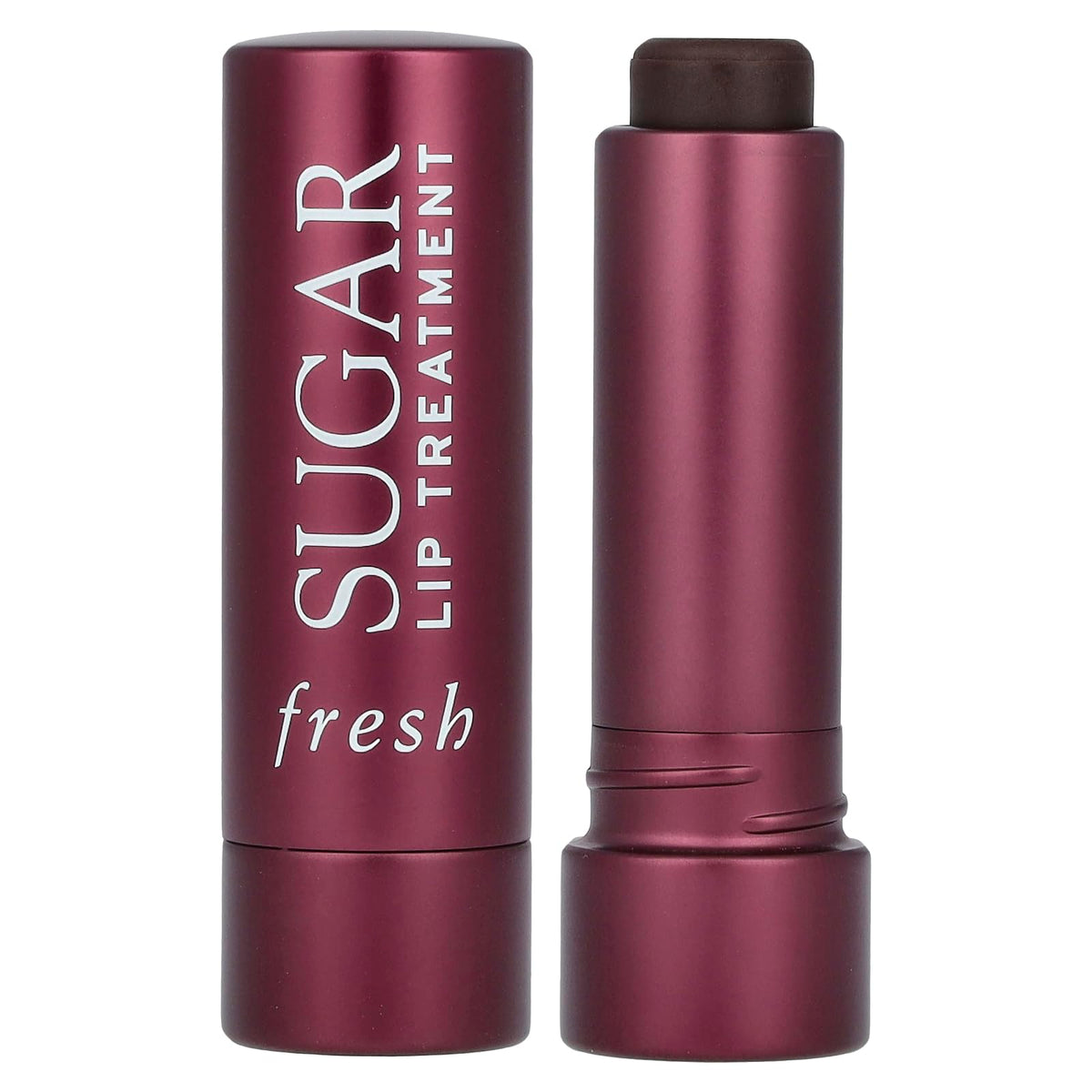Fresh sugar lip treatment plum front tube showing packaging and shade benefit